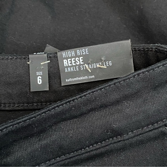 Kut From the Kloth Reese Black Button Fly High Rise Ankle Straight Leg Jeans - Picture 10 of 10